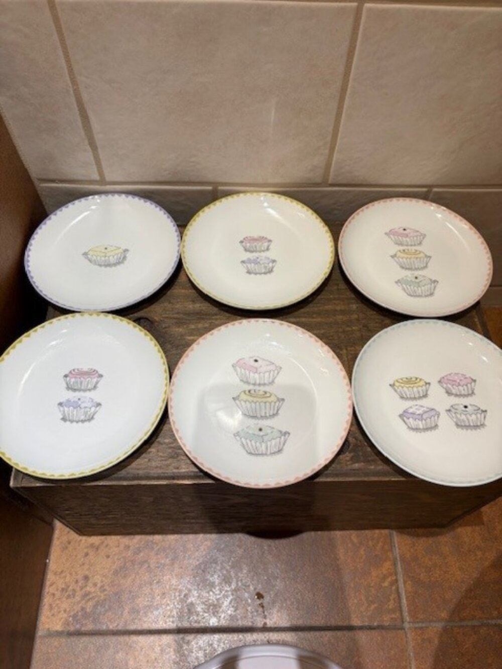 Set of 6 Boston Warehouse Nancy Green 2001 Dessert 6 1/2” Plates